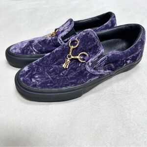 Vans Vault x Needles Classic Slip-On VLT LX Purple Velvet Gold Hardware M7 W8.5